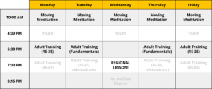 Lesson Calendar - Intro to 8 Martial Arts