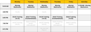 Lesson Calendar - Intro to 8 Martial Arts