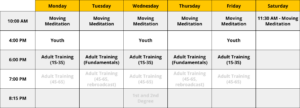 Lesson Calendar - Intro to 8 Martial Arts